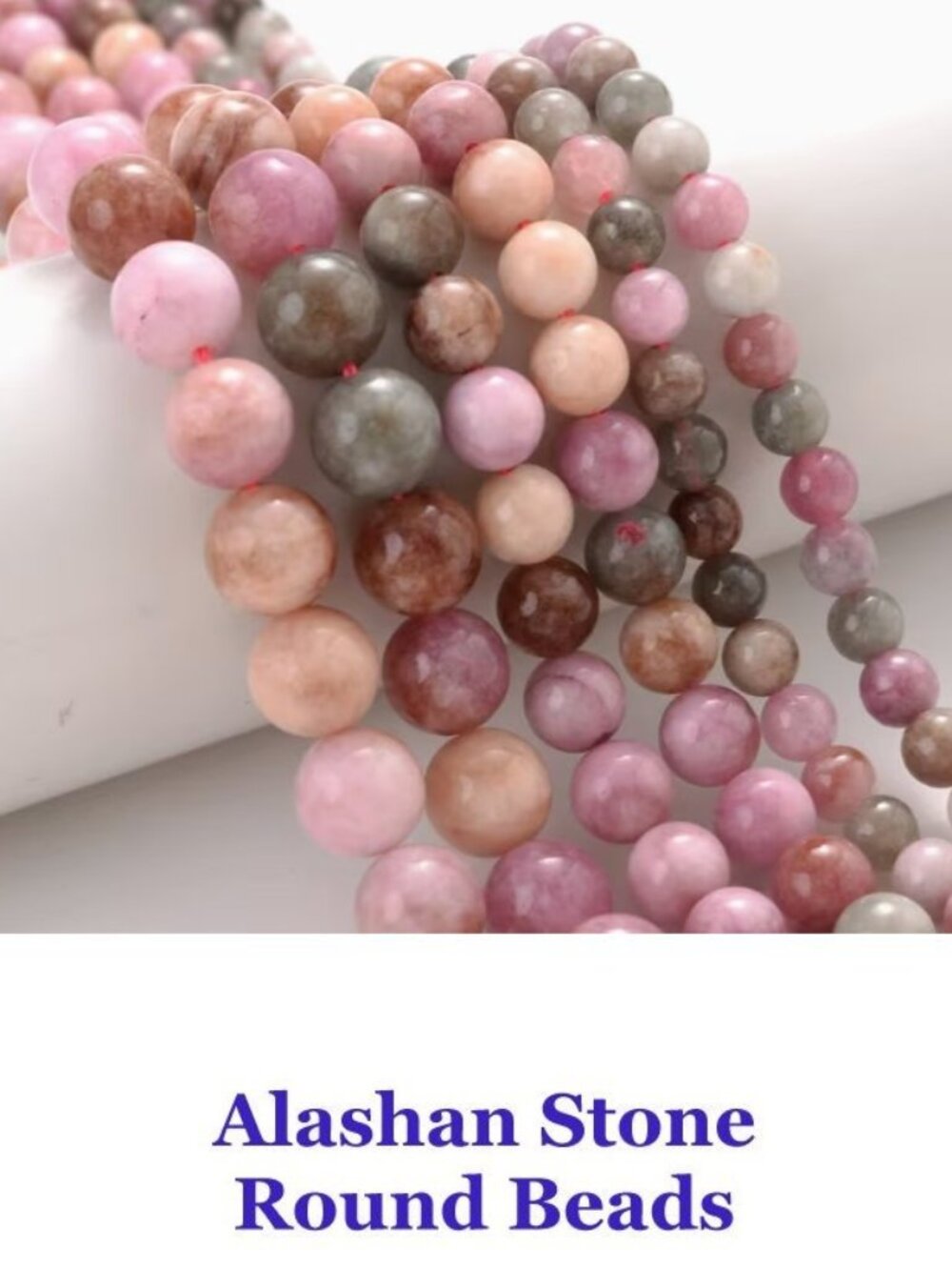 Alashan Stone Round Beads 15" Strand